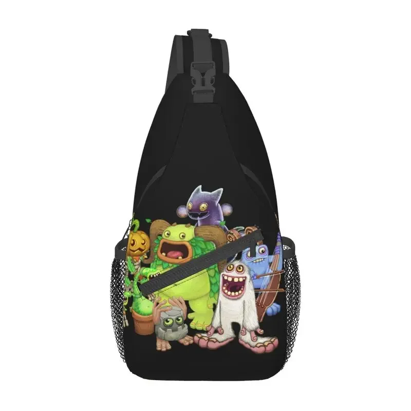 

My Singing Monsters Video Game Sling Chest Bag Custom Shoulder Crossbody Backpack for Men Travel Hiking Daypack