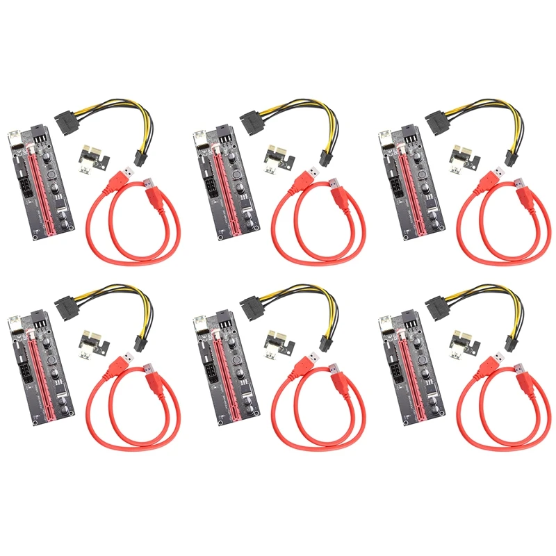 

6X 60Cm Ver009s Pci-E Riser Card Pcie 1X To 16X Usb 3.0 Data Cable Bitcoin Mining
