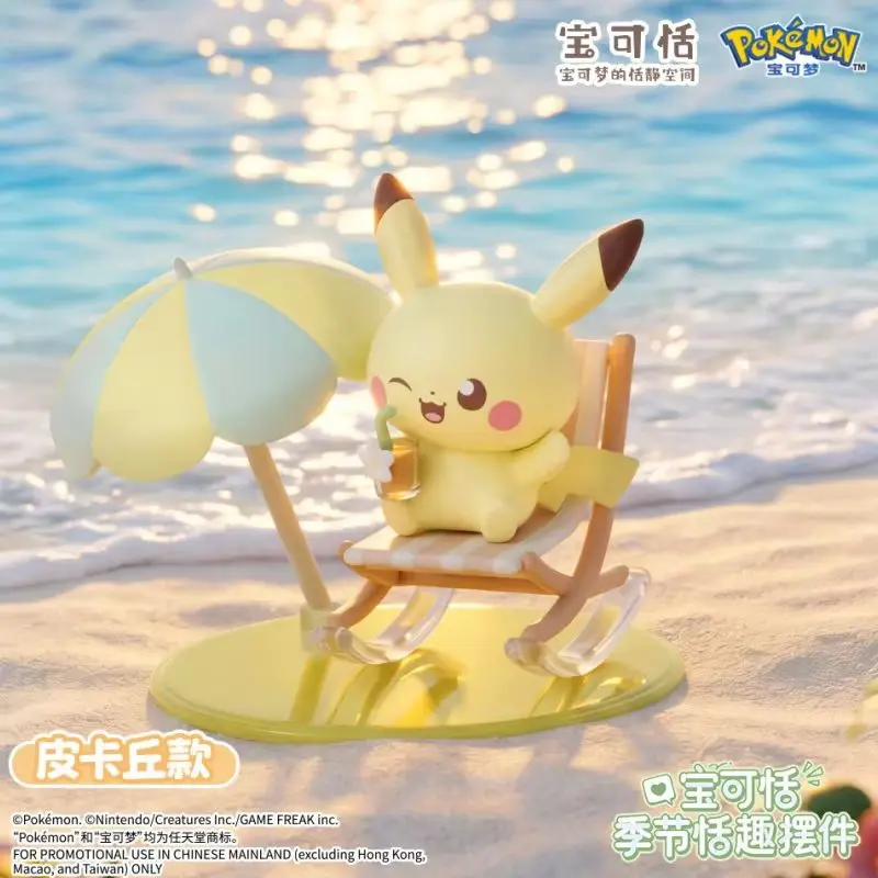 Фото Официальные оригинальные коллекционные фигурки Pokemon Pokepeace Seasonal Fun Ornaments в закрытой упаковке, полный набор из 6 видов: Пикачу, Пиплуп, Роулет, подарок для коллекционеров. №3