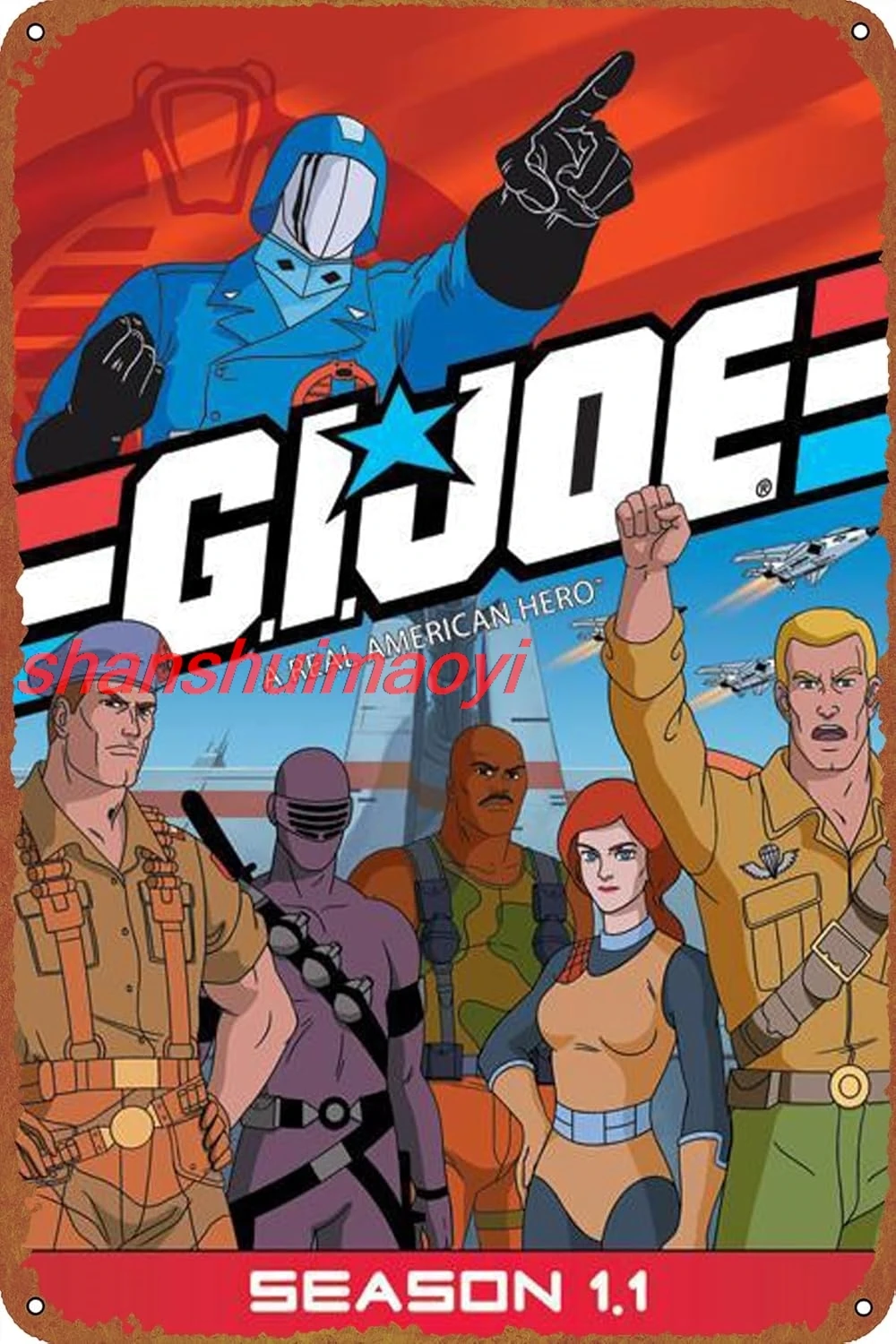 Металлическая вывеска G.I. Joe Cafe Bar 8x12 дюймов