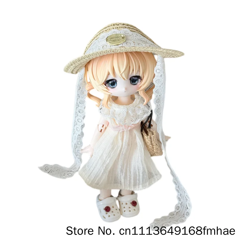 Комплект кружевного платья для кукол Bunny Dream Box BJD, OB24 17 см, одежда с соломенной шляпой, сумкой и обувью, костюм для косплея (кукла в комплект не входит) (art.: 3920db744342d) - 3920db744342d