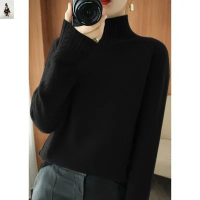 

Spring and autumn new women's T-shirt cotton turtleneck T-shirt 100% cotton gray