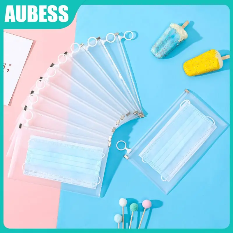 

5Pcs A6 Zipper Bag Transparent Storage Bag Bill Business Card Pocket Loose-leaf Manual Account Accessories Washable Reusable