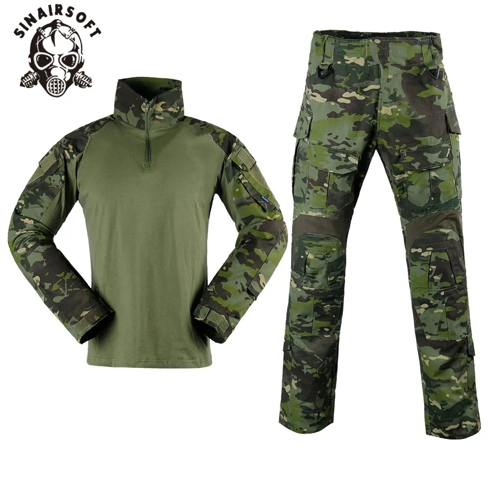 Tactical Combat Pants Shirt US Army Military Paintball BDU Gen3 Uniform Rapid Assault Sleeve Slim Fit Long Sleeve Top Uniform