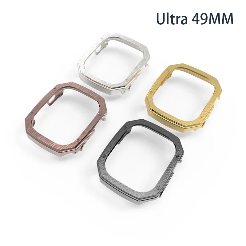 PC Plating Brushed Cover for Apple Watch 8 7 45mm 41mm 40mm 44mm Drop-proof Protective Case for iWatch series 6 5 se ultra 49mm