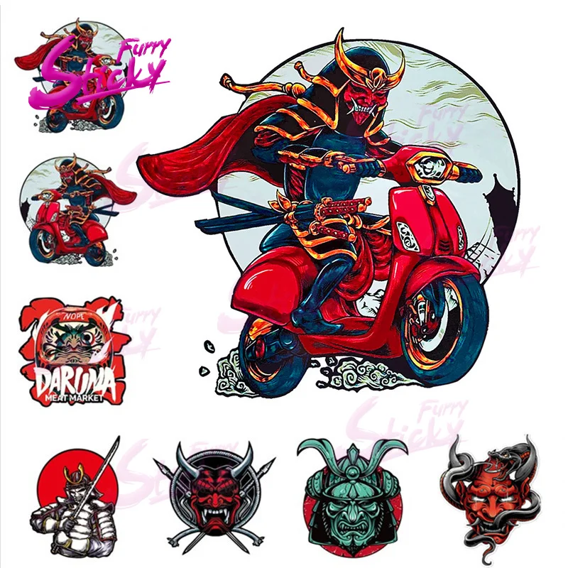

Furry Sticky Personalized Car Stickers Samurai Racing Car Sticker Decal Car Accessories Bumper Helmet Trunk Laptop Stickers