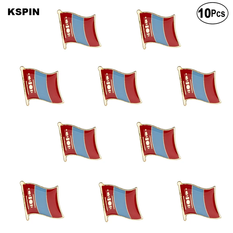 

Mongolia Flag Lapel Pin Flag badge Brooch Pins Badges 10Pcs a Lot