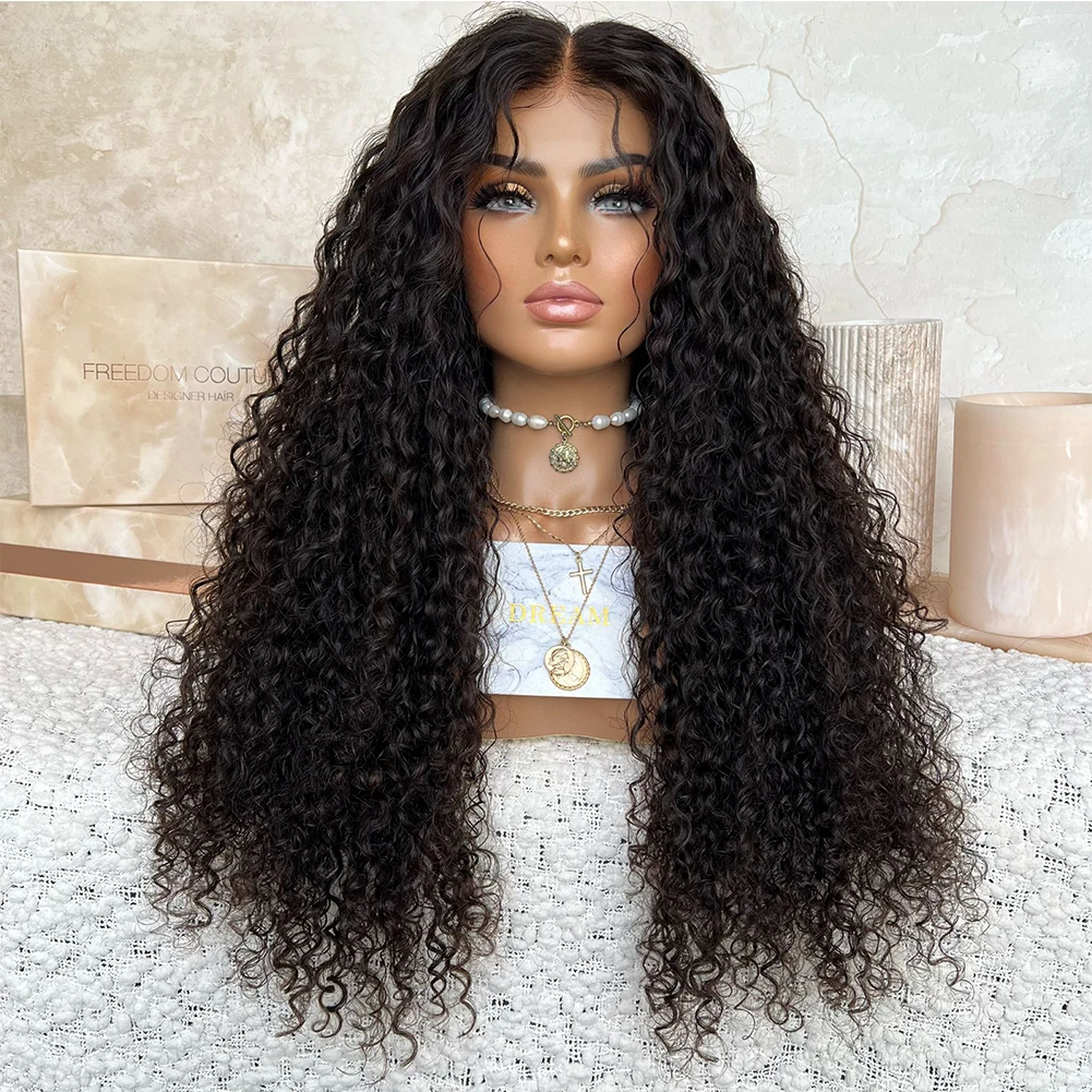Курчавые вьющиеся Длинные Синтетические парики на сетке спереди