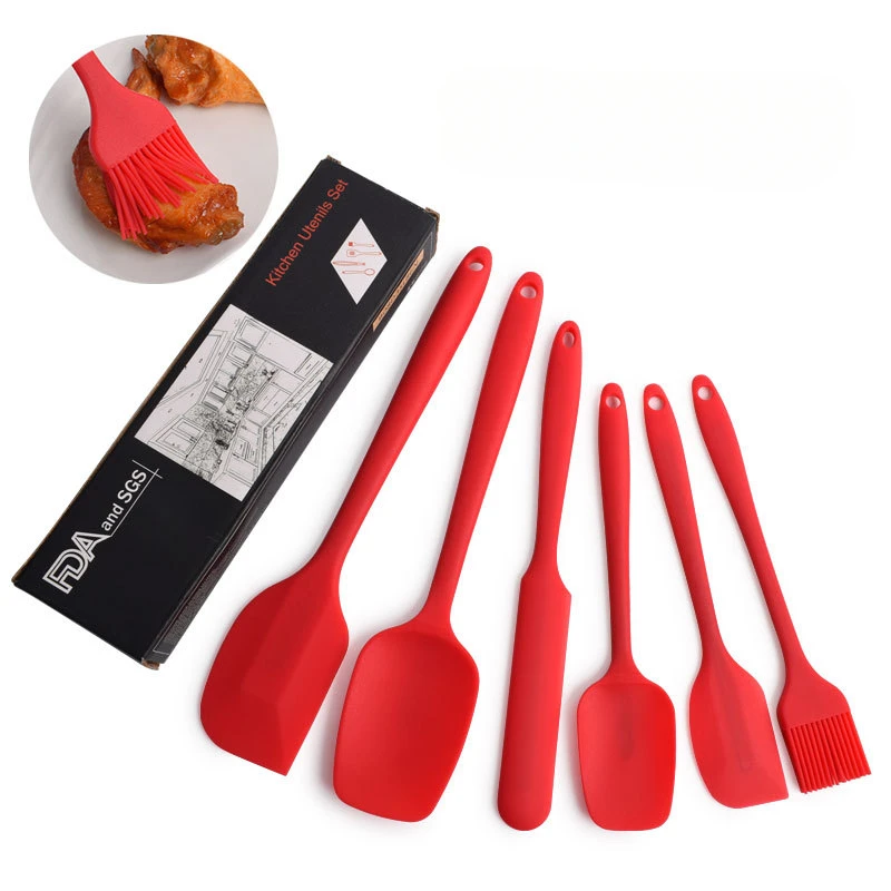 

6 PCS Silicone Spatula Set Non-Stick Heat-Resistant Spatulas Turner for Cooking Baking Mixing Baking Tools