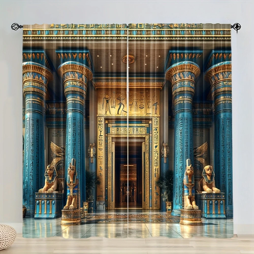 Светофильтрующие шторы Египетская тема 100% полиэстер 2 панели