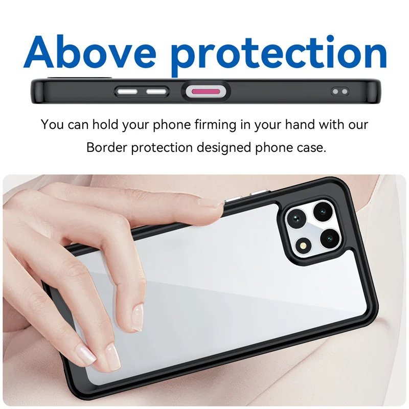 Фото Чехол T-Mobile REVVL 7 Revvl7, гибридный прочный жесткий защитный бампер из ТПУ, кристально чистый бронированный чехол для T-Mobile REVVL 7 №4