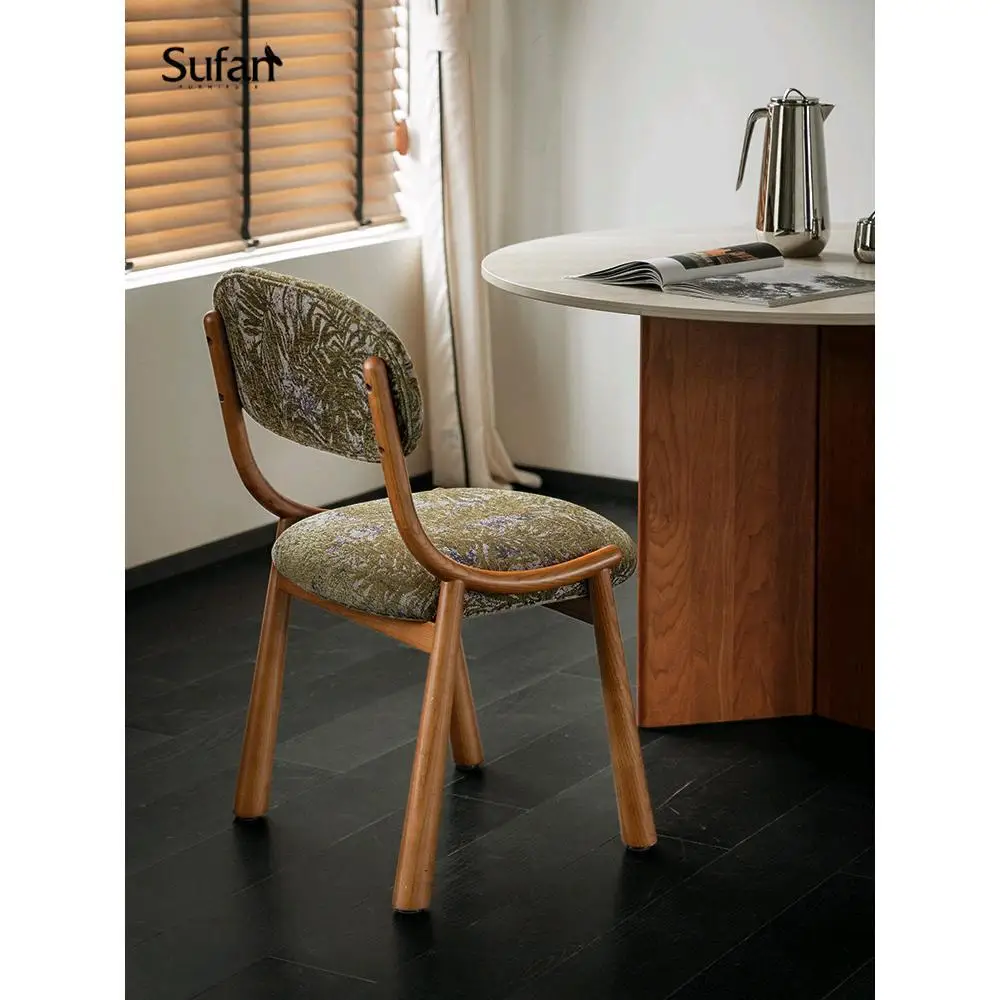 Новый обеденный стул из овечьего Шона/домашний в стиле ретро решетчатого дерева