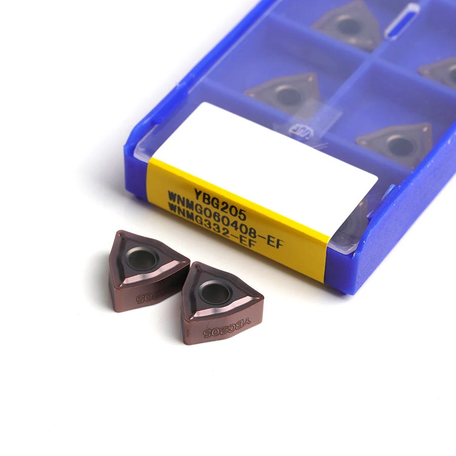 

WNMG060404-EF YBG205 Carbide External Cutting Tools WNMG060408-EF YBG205 High Quality Cutting Inserts CNC Lathe Processing Tools