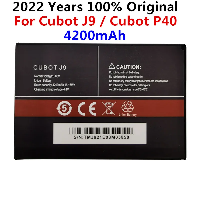 2022 years 100 original 4200mah battery for cubot j9 p40 mobile phone high quality replacement batteries bateria batterij free global shipping