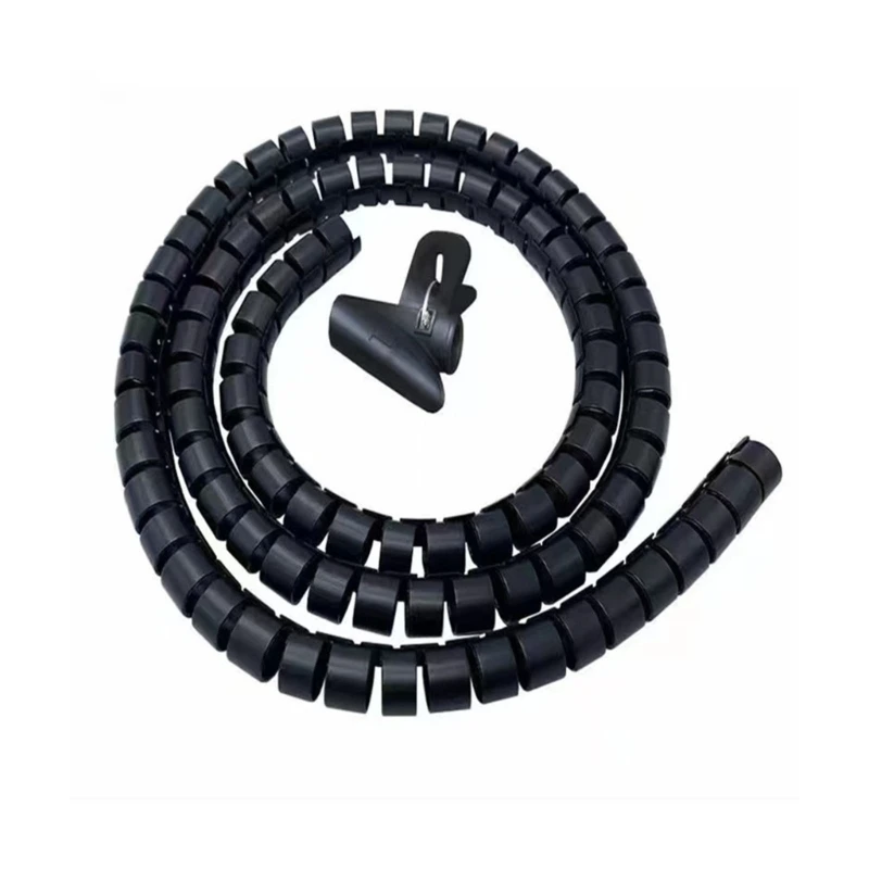 

H37E 6.5FT втулка для управления шнуром, спиральный органайзер для кабеля, держатель для дома, офиса, ПК, ТВ