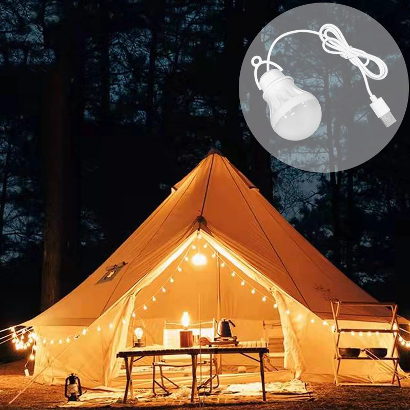 

LED Portable Outdoor Lighting USB Power Supply Outdoor Super Bright Mini Bulb Outdoor Emergency Light Student Reading Desk Lamp.
