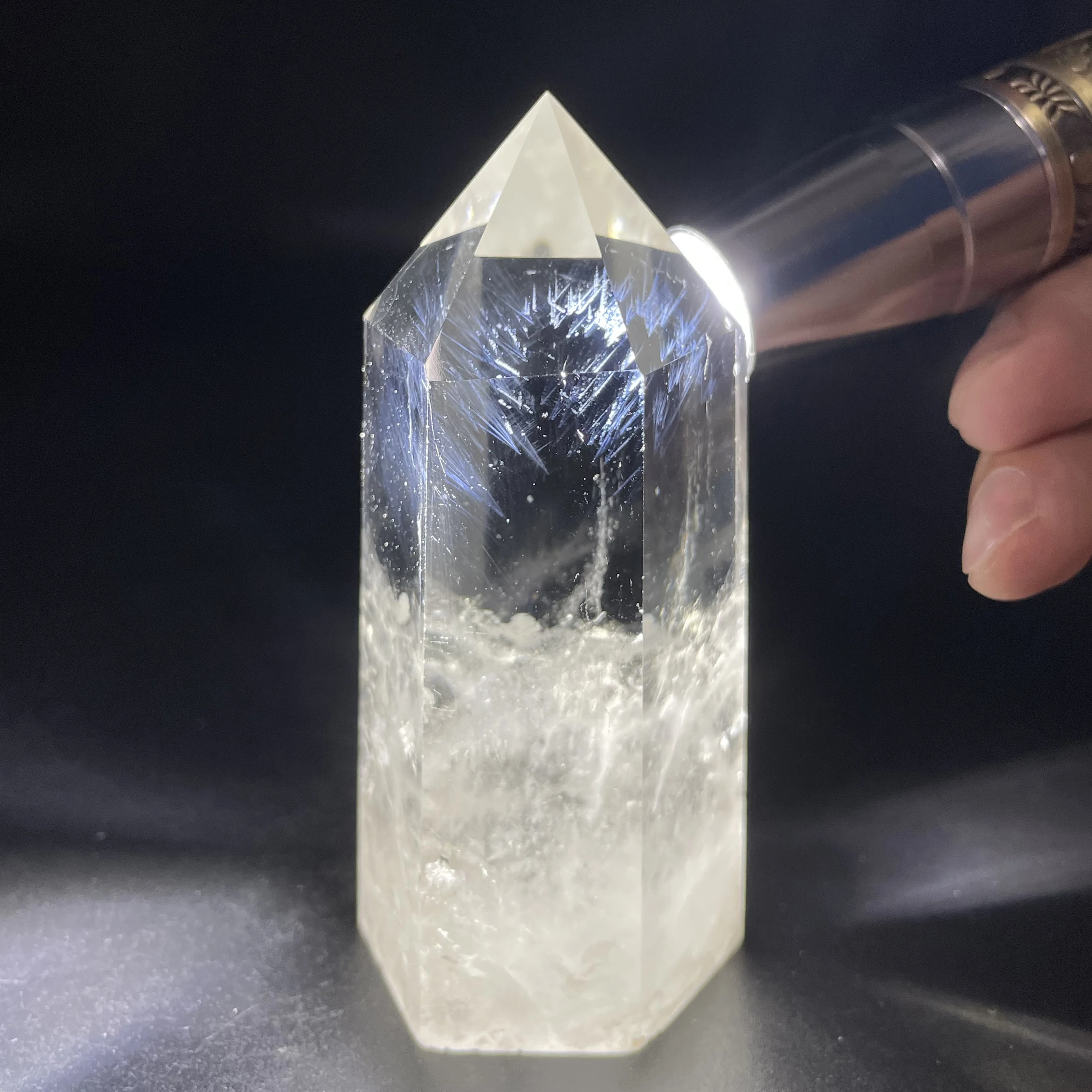 

198g Natural Angel Wings Clear Quartz Point White Crystal Tower Polished Wand Healing Gift Reiki Obelisk Feng Shui Decor Y701
