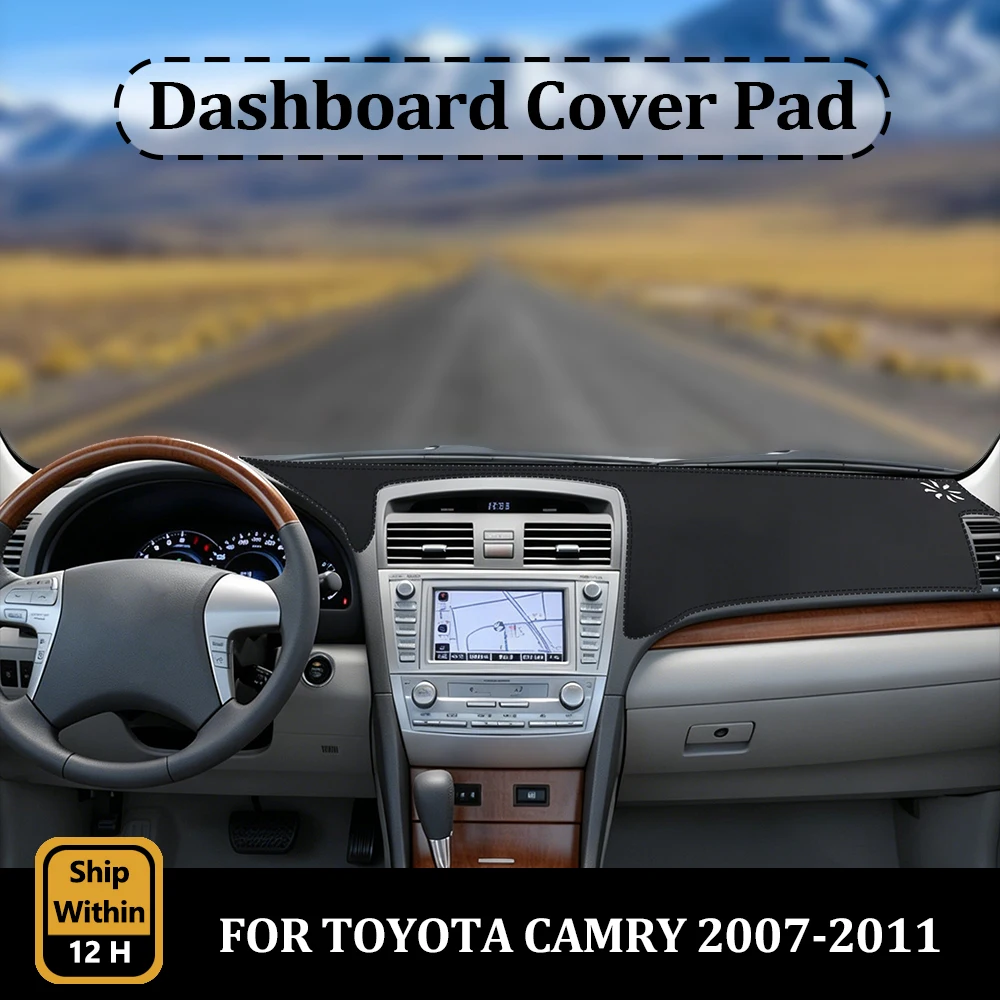 Фото Для Toyota Camry XV40 2007-2011: Накладка на приборную панель, защита от солнца, светоотражающая, противоскользящая, аксессуар для авто №1