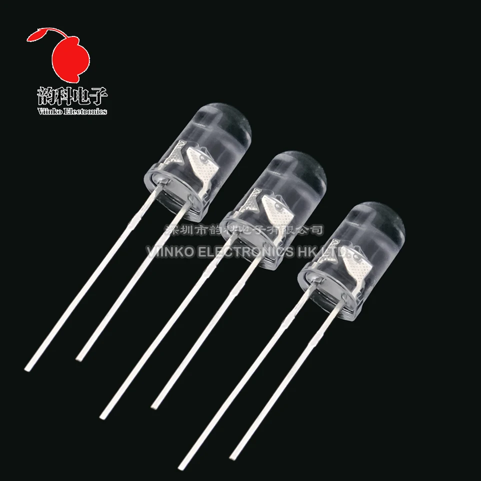 50pcs F5 5mm Flash Red Blue Bi-Color Light-Emitting-Diode Automatic Flashing LED Control Blinking 5 mm Diode DIY |