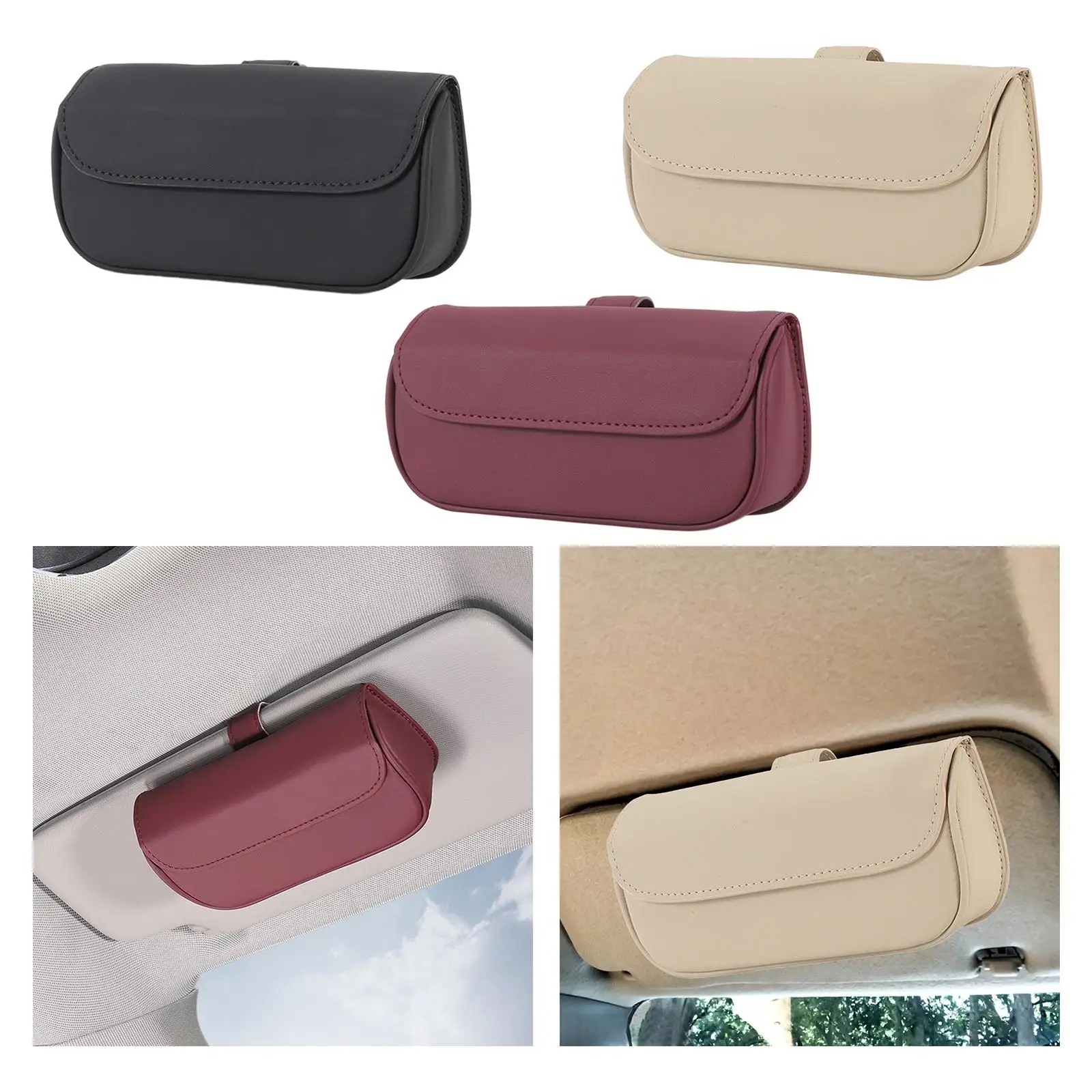 

Car Sun Visor Glasses Clip Holder Eyeglasses Organizer Closure