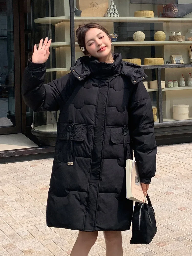 Новинка 2024 Длинные парки Vielleicht женская теплая зимняя куртка на белом утином пуху