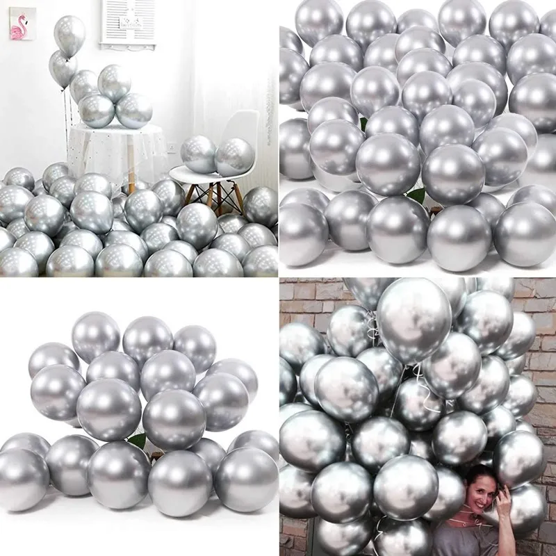 

50/100Pcs 5/10/12 Inch Metallic Balloon Chrome Metal Ball Pearl Latex Balloon Color Happy Birthday Decoration Party Decoration