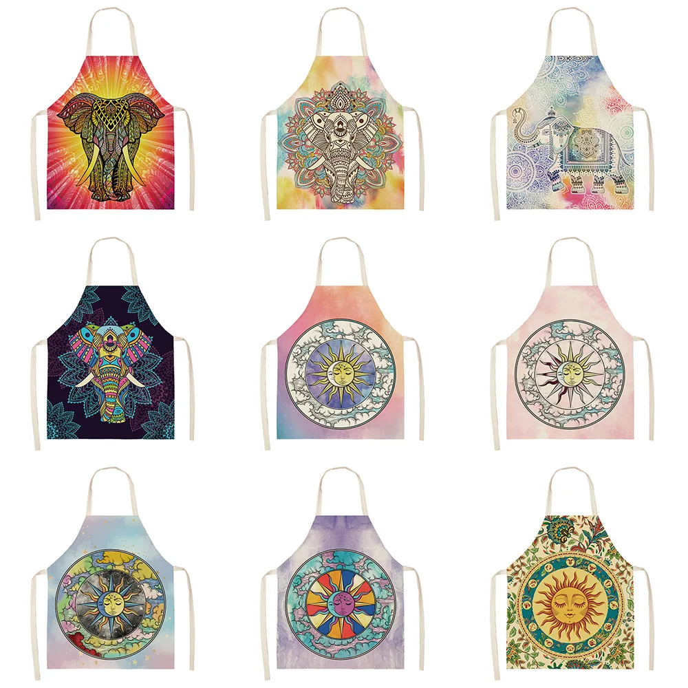 

Фартук в богемном стиле с мандалой, аксессуары для выпечки, Женский кухонный фартук, мастер, Кухонный Фартук для мужчин, для уборки дома