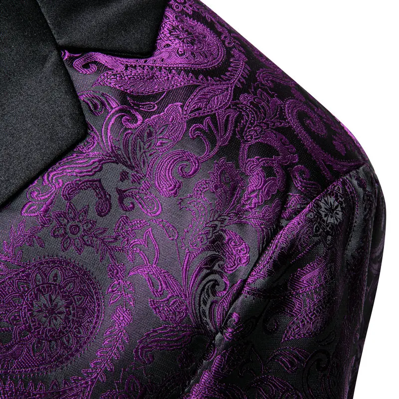 Дизайнерский фиолетовый блейзер для мужчин изысканный мужской костюм отдыха