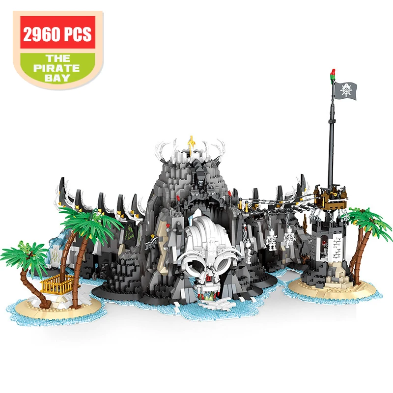 European Architecture Series Building Blocks Three Shape Pirate Bay Castle Bricks MOC Assembly Toys Holiday Gift For Children