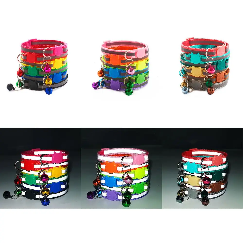 

Cat Collar Quick Release Reflective Kitten Safety Breakaway Adjustable with Bell