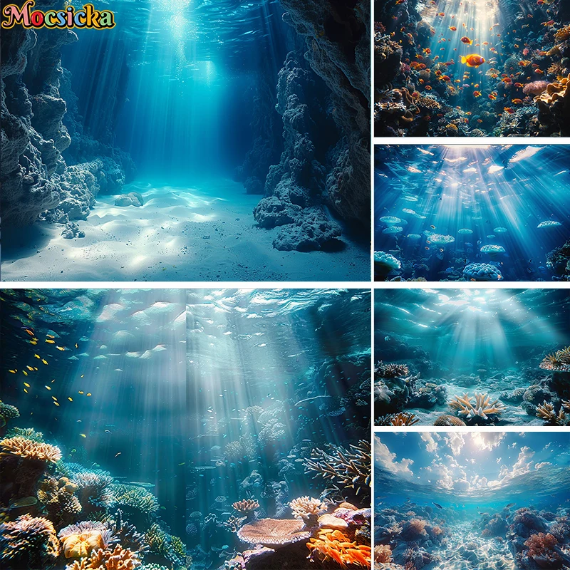 Фон для фотосъемки с изображением подводного мира