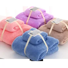 Juego de toallas de baño de vellón Coral, suave, absorbente, secado rápido, para baño y Sauna, Spa, albornoz, productos de baño, 2 unids/set por juego (1)