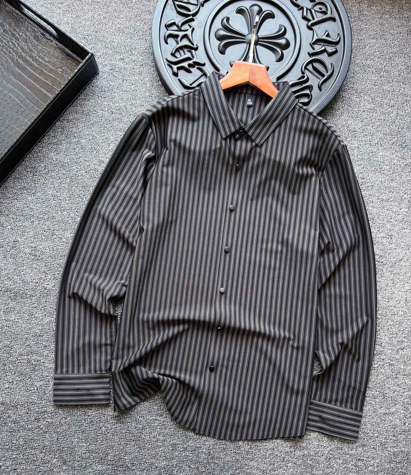 

2022 Spring and Autumn Men's Long Sleeve Shirt, comfortable fabric, business casual, new strip pattern, M-3XL