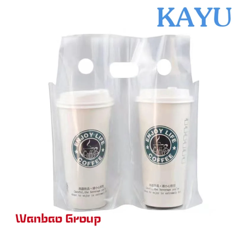 

Plastic Disposable Carrier Milk Coffee Tea Cup Holder Plastic Drinking Takeaway Bag