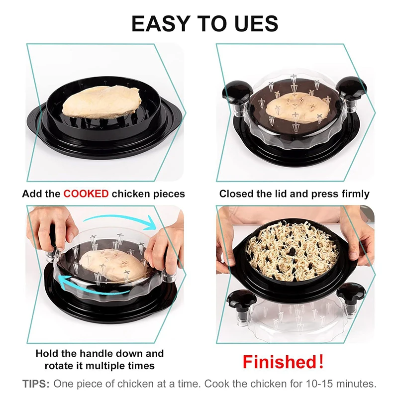 Мясорубка измельчитель куриной груди поворотный инструмент с крышкой щетка для