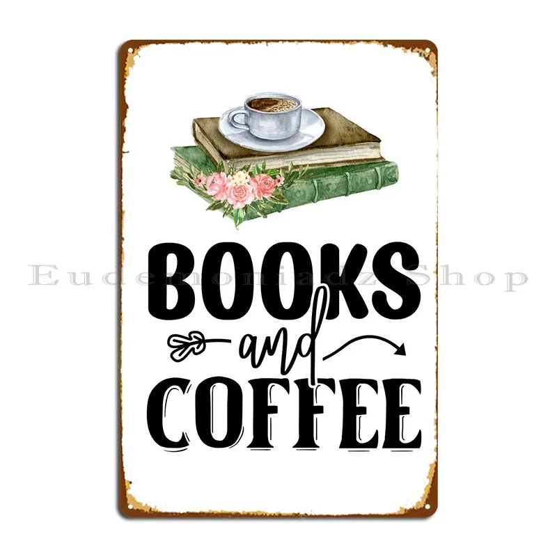 

Книги и кофе, металлический плакат на стену, настенная пещера, Настенная роспись на заказ, бар, жестяной знак, плакат