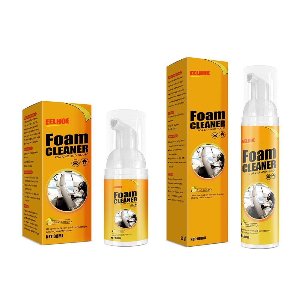 

30/100ML Multi-purpose Foam Cleaner Leather Clean Wash Car Interior Home Wash Maintenance Surfaces Cleaning Foam Spray