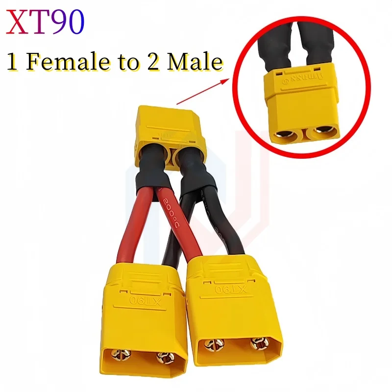 

XT90 Параллельный разъем для аккумулятора Кабель «папа/гнездо» Двойной удлинитель Y-разветвитель 3-стороннее зарядное устройство для аккумулятора Двигатель самолетов Дроны