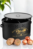 large partitioned luxury metal potato onion storage bucket basket box