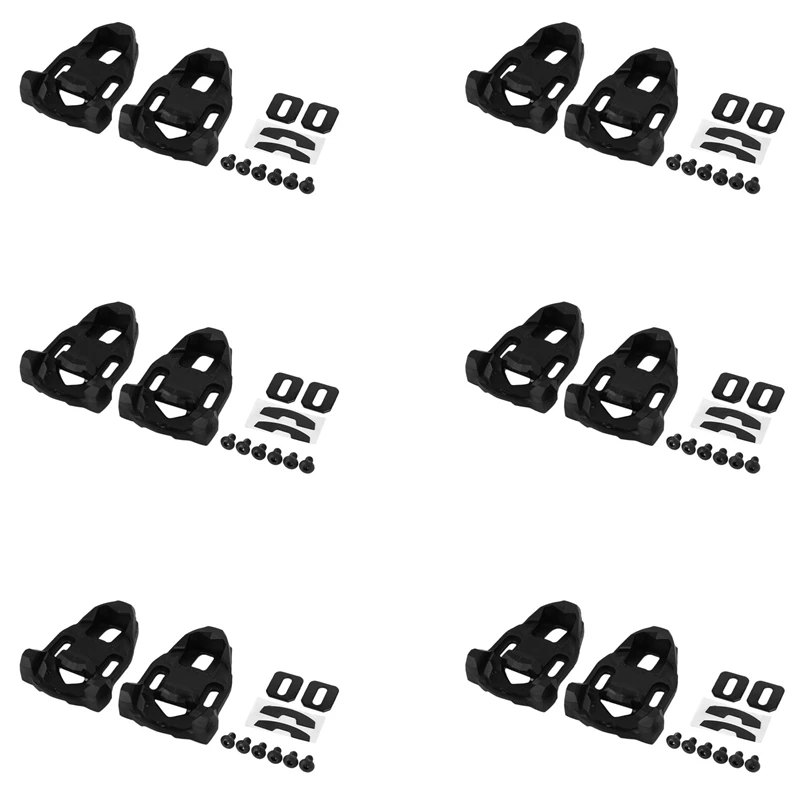 

12X Bike Cleat Set Plastic Black Road Bike Pedal Cleat Lock Anti-Skid Road Bike Cleat For Time Iclic/X-Presso Pedal