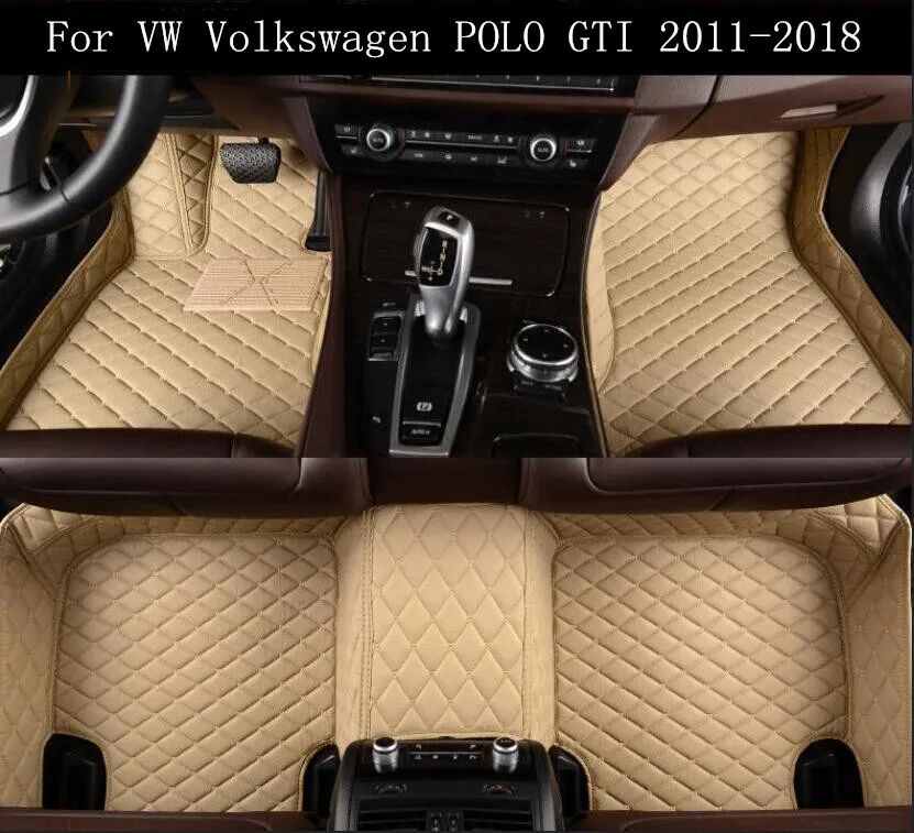 

Car 3D Luxury Leather Car Floor Mats Fits For 11-18 VW Volkswagen POLO GTI 2011-2018 EMS Free shipping