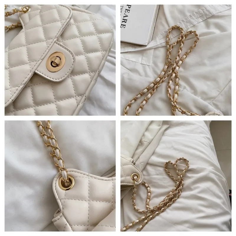 Luxury Women Fashion Rhombic Lattice Crossbody Bags Designer Vintage Shopper New Chain Messenger Bags Soft Flap Crossbody Pack