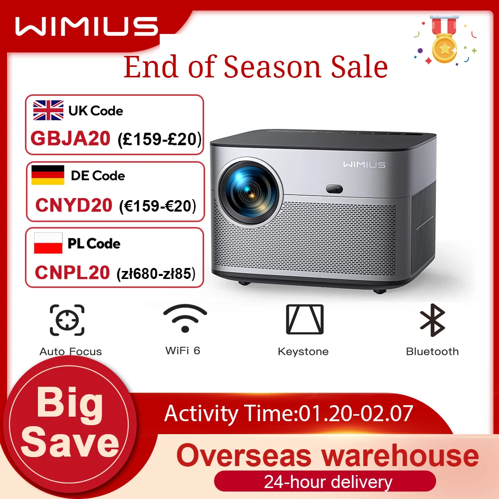 Проектор Wimius Native 1080P Full HD 500 ANSI 25000L 4K с поддержкой ...