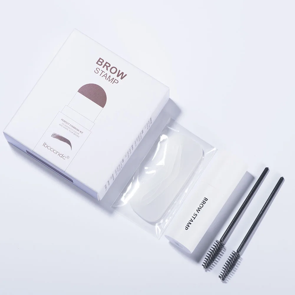 

Waterproof One Step Eyebrow Powder Stamp Brow Stencil Set Reusable Eyebrow Pen Brushes Natural Shaping Long-lasting Hairline Kit