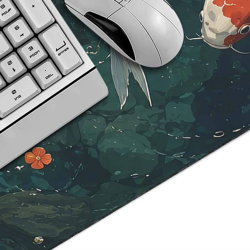 Фото Коврик для мыши Dark Koi Pond Gamer, печать по требованию, большой, на заказ, HD, XXL, нескользящий, из натурального каучука, для офиса №2