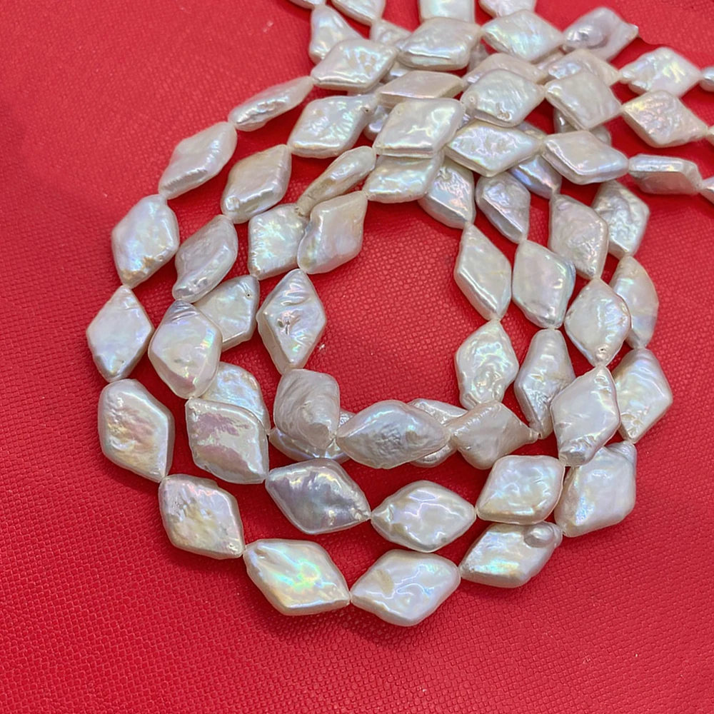 

Natural Freshwater Pearls AA Grade 12-13mm Diamond Shape Beads Making DIY Earrings Bracelet Necklace Jewelry Baroque Pearl Beads