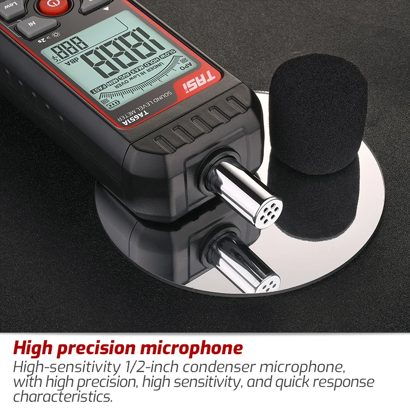 Децибел-метр измеритель уровня звука портативный SPL-метр от 30 дБ до 130 ЖК-дисплей