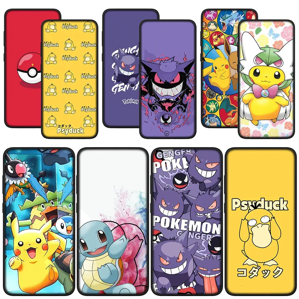 Pokemon GO Gengar Pikachu Psyduck Phone Cover for Samsung Galaxy S21 S20 Fe S23 S22 Ultra S8 Plus A12 A13 A21S A71 Soft Case
