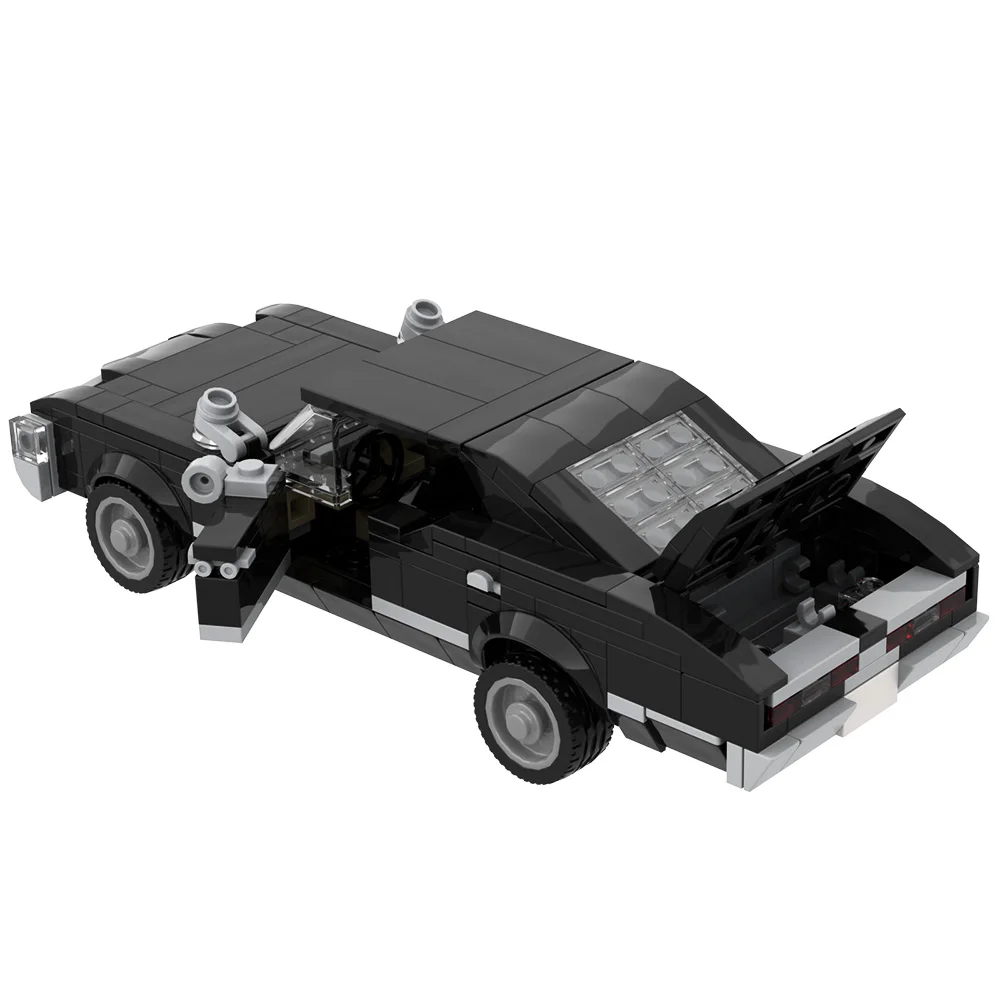 Фото MOC Сверхъестественное Impala, модель автомобиля, строительные блоки, фильм «Сверхъестественное», 1967, Chevroleted Impala, черный автомобиль, кирпичная игрушка, подарок для взрослых №1