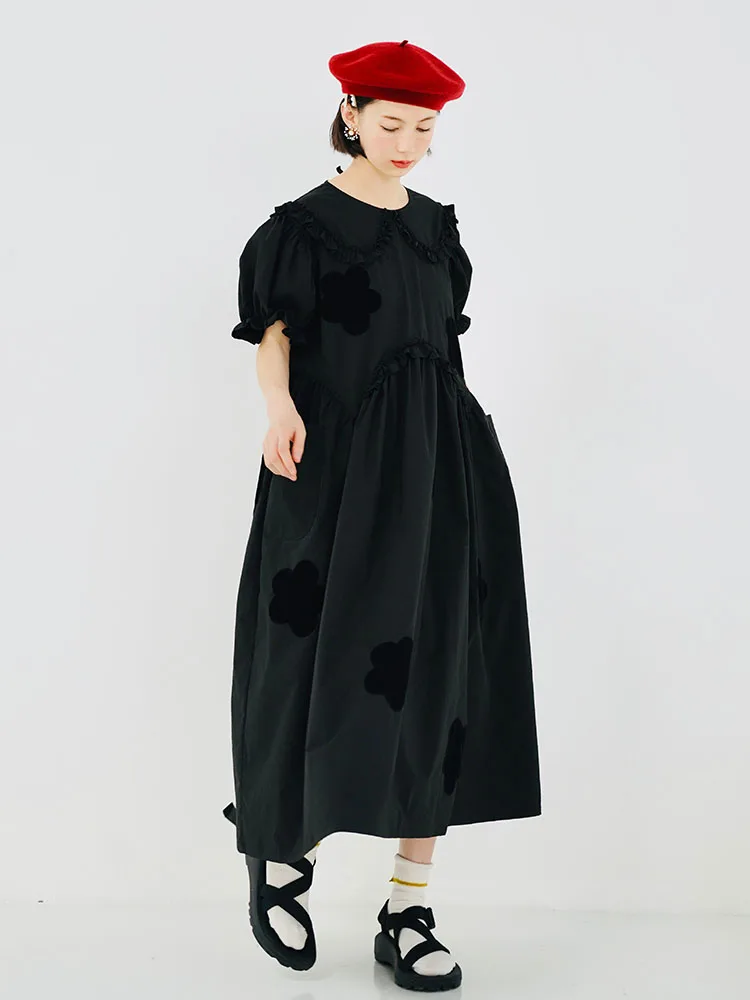 Оригинальная летняя длинная юбка Imakokoni из чистого хлопка черного цвета, 2022